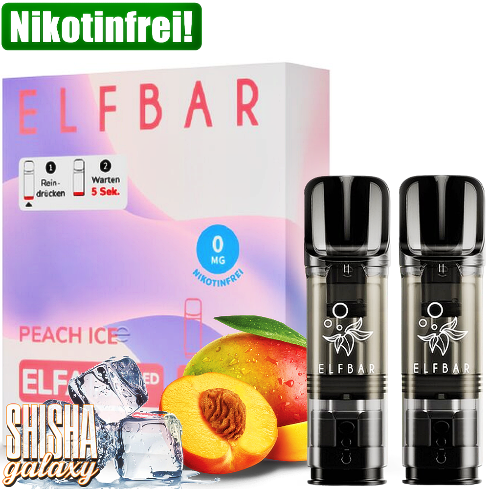 Elfbar Elfbar - ELFA - Peach Ice - Liquid Pod - 2 ml - Nikotinfrei - 10er Pack (5x2er Pack) Elfbar Elfbar - ELFA - Peach Ice - Liquid Pod - 2 ml - Nikotinfrei - 10er Pack (5x2er Pack)
