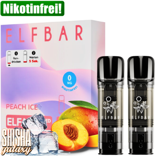 Elf Bar Elf Bar - ELFA - Peach Ice - Prefilled Liquid Pod - 2 ml - Nikotinfrei - 10er Pack