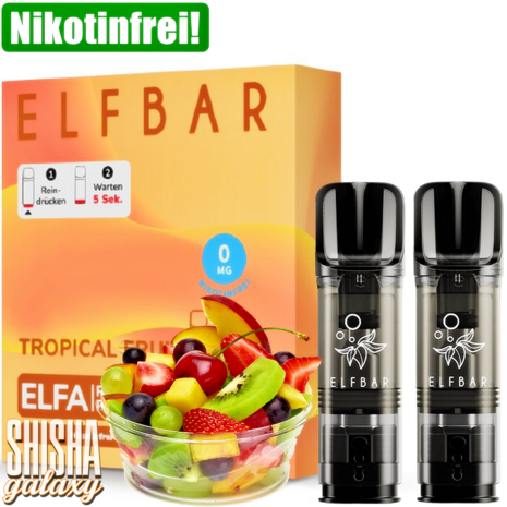 Elfbar Elfbar - ELFA - Tropical Fruit - Liquid Pod - 2 ml - Nikotinfrei - 10er Pack (5x2er Pack) Elfbar Elfbar - ELFA - Tropical Fruit - Liquid Pod - 2 ml - Nikotinfrei - 10er Pack (5x2er Pack)