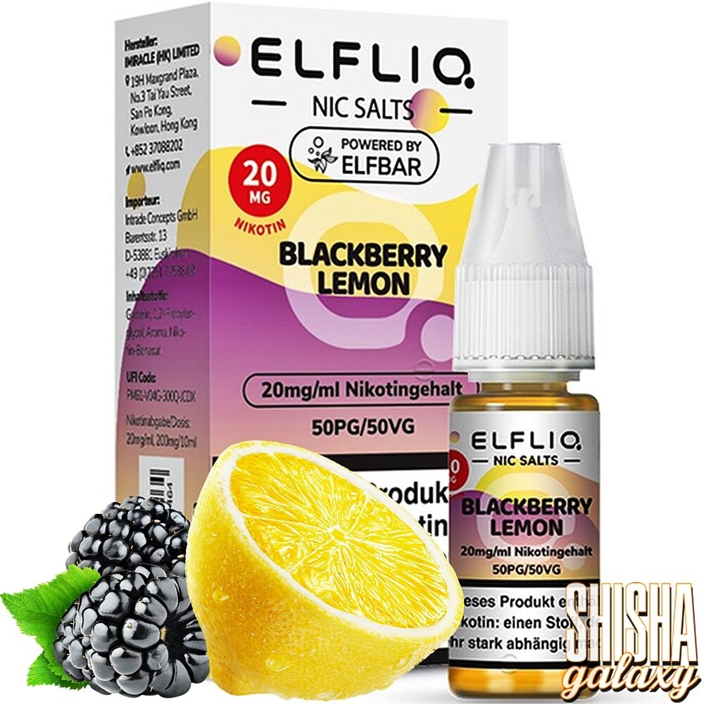 Elfliq ELFLIQ / Elfbar - Blackberry Lemon - E-Liquid - Nikotin 20 mg/ml Elfliq ELFLIQ / Elfbar - Blackberry Lemon - E-Liquid - Nikotin 20 mg/ml