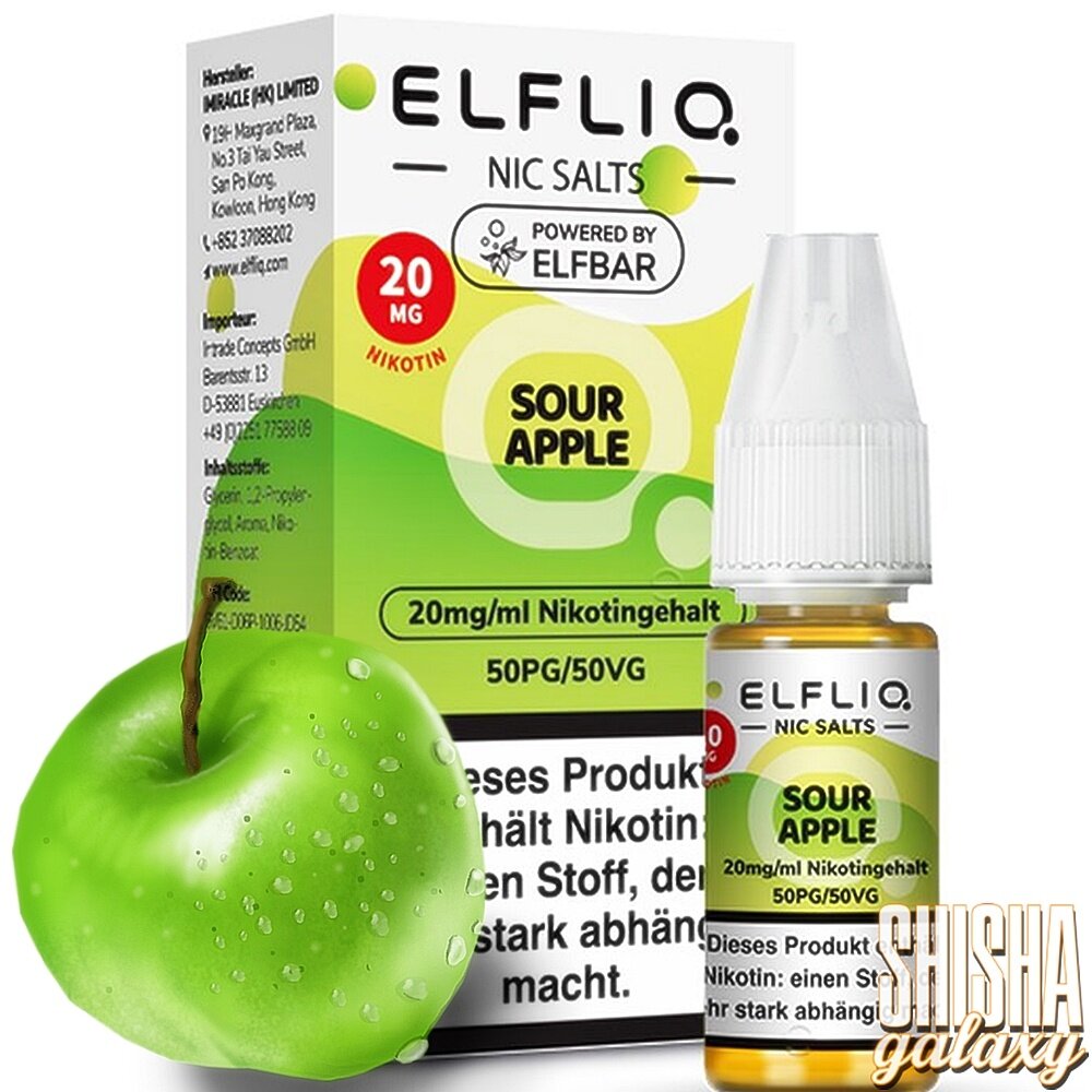 Elfliq ELFLIQ / Elfbar - Sour Apple - E-Liquid - Nikotin 20 mg/ml Elfliq ELFLIQ / Elfbar - Sour Apple - E-Liquid - Nikotin 20 mg/ml