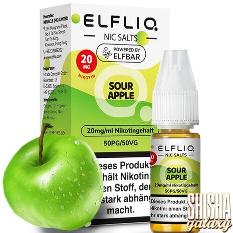 Elfliq ELFLIQ / Elfbar - Sour Apple - E-Liquid - Nikotin 20 mg/ml Elfliq ELFLIQ / Elfbar - Sour Apple - E-Liquid - Nikotin 20 mg/ml
