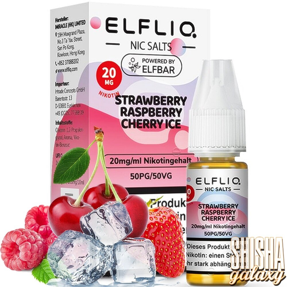 Elfliq ELFLIQ / Elfbar - Strawberry Raspberry Cherry Ice - E-Liquid - Nikotin 20 mg/ml Elfliq ELFLIQ / Elfbar - Strawberry Raspberry Cherry Ice - E-Liquid - Nikotin 20 mg/ml