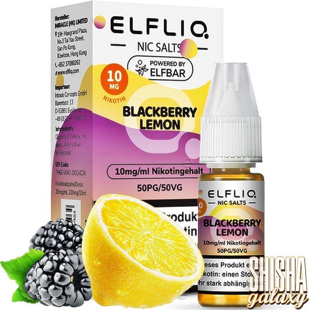 Elfliq ELFLIQ / Elfbar - Blackberry Lemon - E-Liquid - Nikotin 10 mg/ml Elfliq ELFLIQ / Elfbar - Blackberry Lemon - E-Liquid - Nikotin 10 mg/ml
