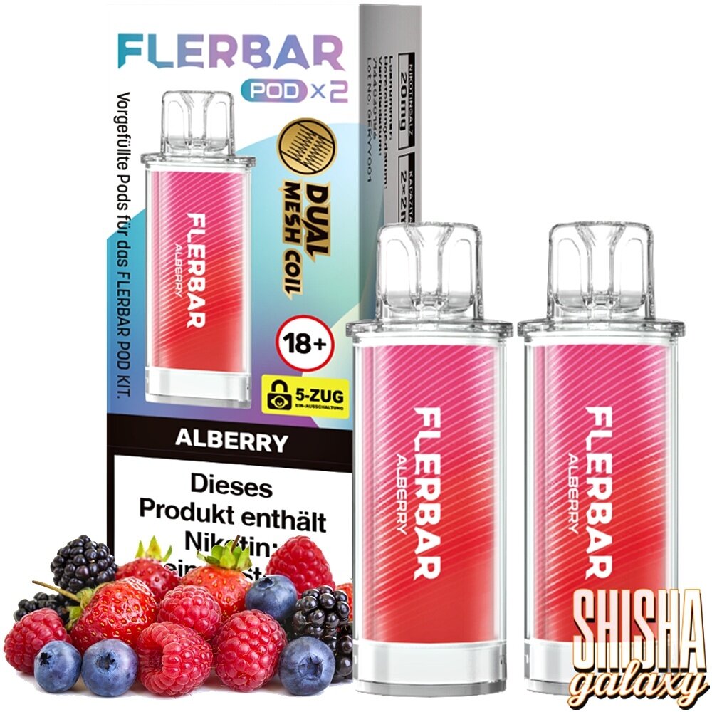 Flerbar Flerbar Pod - Alberry - Liquid Pod - 2 ml - Nikotin 20 mg - 2er Pack (4ml)