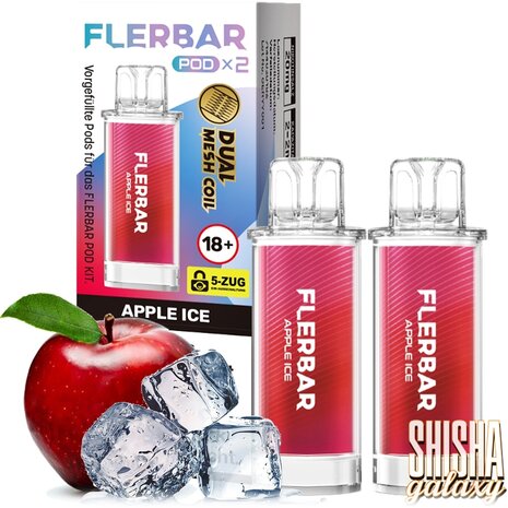 Flerbar Flerbar Pod - Apple Ice - Liquid Pod - 2 ml - Nikotin 20 mg - 2er Pack (4ml) Flerbar Flerbar Pod - Apple Ice - Liquid Pod - 2 ml - Nikotin 20 mg - 2er Pack (4ml)