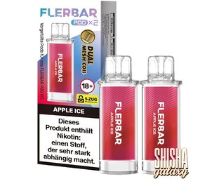 Flerbar Flerbar Pod - Apple Ice - Liquid Pod - Nikotin 20 mg - 2er Pack Flerbar Flerbar Pod - Apple Ice - Liquid Pod - Nikotin 20 mg - 2er Pack
