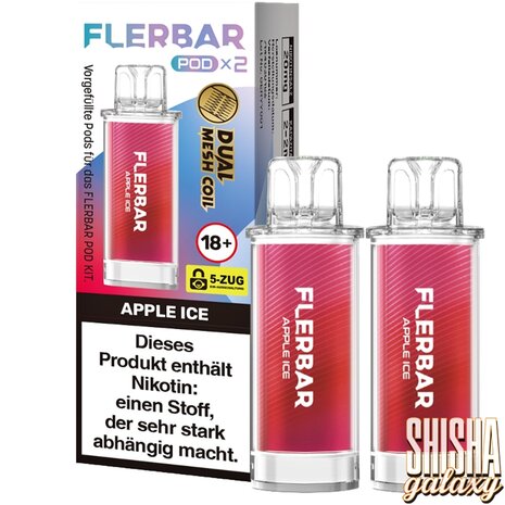 Flerbar Flerbar Pod - Apple Ice - Liquid Pod - 2 ml - Nikotin 20 mg - 2er Pack (4ml) Flerbar Flerbar Pod - Apple Ice - Liquid Pod - 2 ml - Nikotin 20 mg - 2er Pack (4ml)
