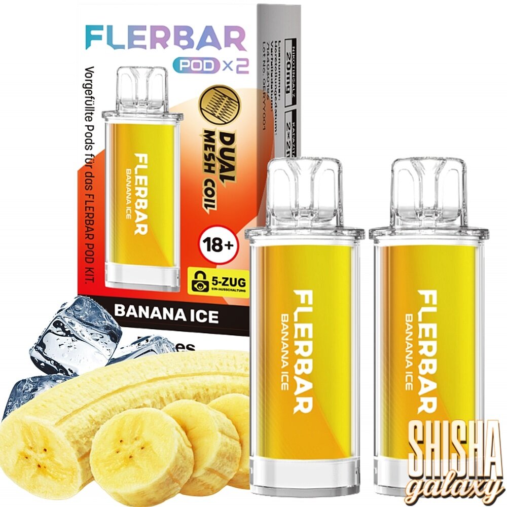 Flerbar Flerbar Pod - Banana Ice - Liquid Pod - 2 ml - Nikotin 20 mg - 2er Pack (4ml)