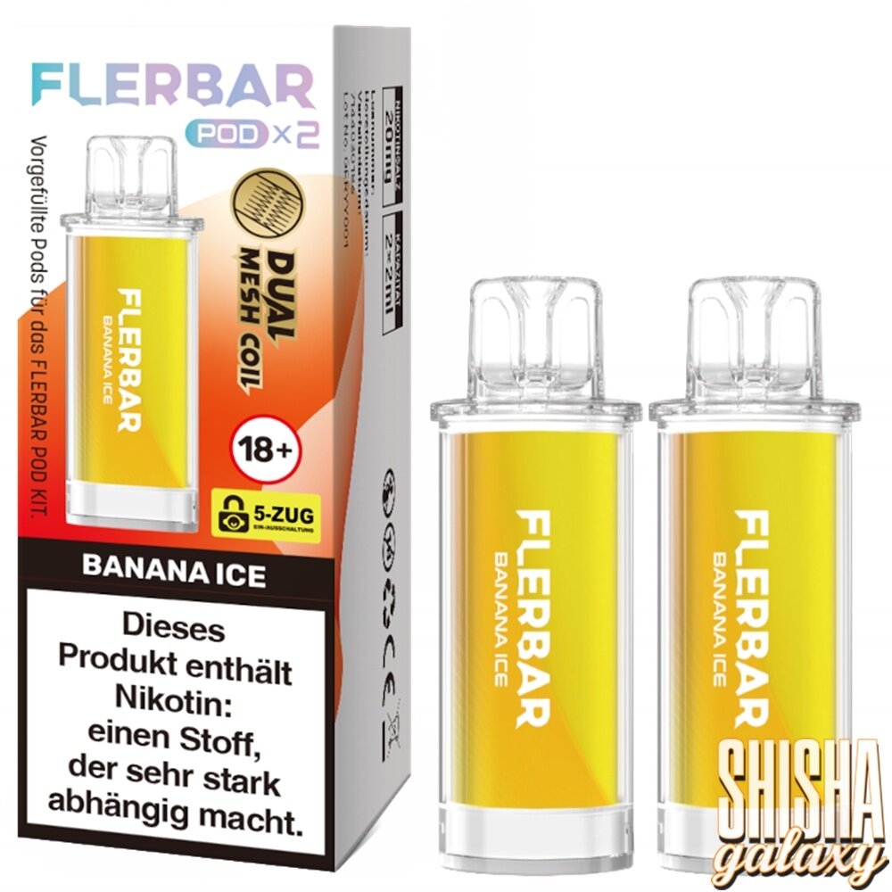 Flerbar Flerbar Pod - Banana Ice - Liquid Pod - 2 ml - Nikotin 20 mg - 2er Pack (4ml)