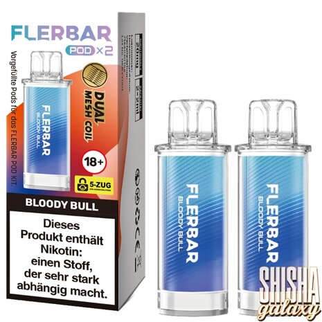 Flerbar Flerbar Pod - Bloody Bull - Liquid Pod - 2 ml - Nikotin 20 mg - 2er Pack (4ml) Flerbar Flerbar Pod - Bloody Bull - Liquid Pod - 2 ml - Nikotin 20 mg - 2er Pack (4ml)