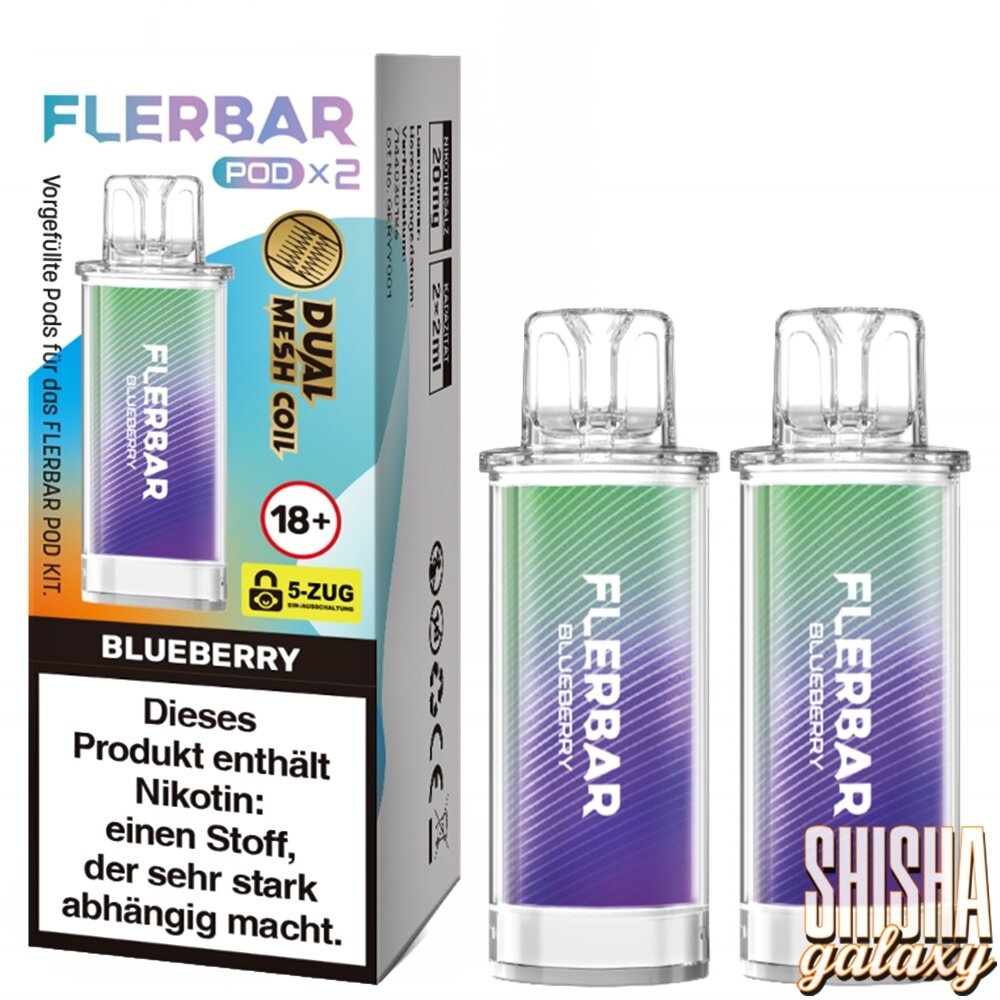 Flerbar Flerbar Pod - Blueberry - Liquid Pod - 2 ml - Nikotin 20 mg - 2er Pack (4ml) Flerbar Flerbar Pod - Blueberry - Liquid Pod - 2 ml - Nikotin 20 mg - 2er Pack (4ml)