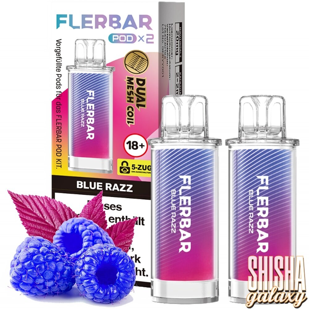 Flerbar Flerbar Pod - Blue Razz - Liquid Pod - 2 ml - Nikotin 20 mg - 2er Pack (4ml) Flerbar Flerbar Pod - Blue Razz - Liquid Pod - 2 ml - Nikotin 20 mg - 2er Pack (4ml)