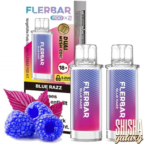 Flerbar Flerbar Pod - Blue Razz - Prefilled Liquid Pod - 2 ml - Nikotin 20 mg - 2er Pack