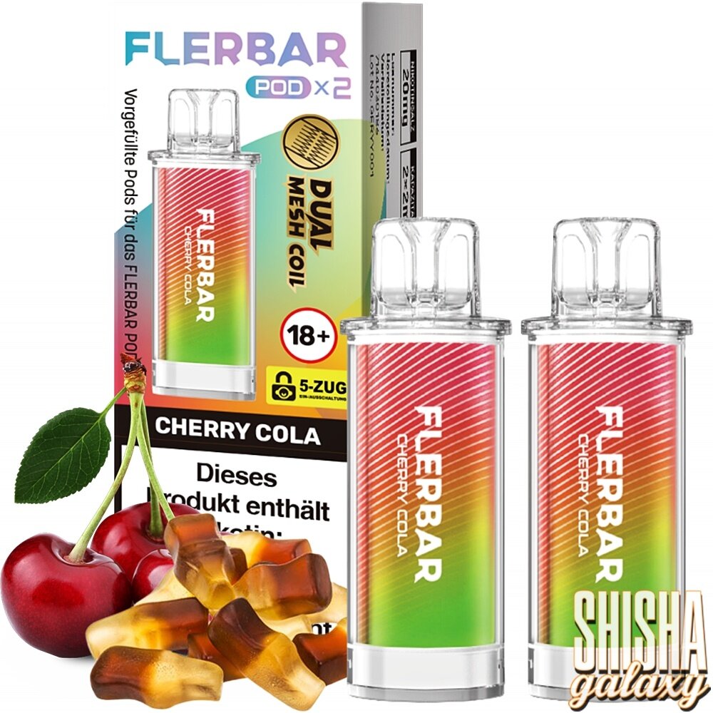 Flerbar Flerbar Pod - Cherry Cola - Liquid Pod - 2 ml - Nikotin 20 mg - 2er Pack (4ml)