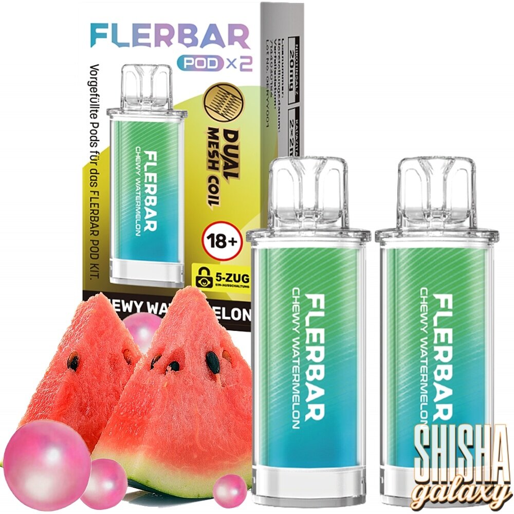 Flerbar Flerbar Pod - Chewy Watermelon - Liquid Pod - 2 ml - Nikotin 20 mg - 2er Pack (4ml) Flerbar Flerbar Pod - Chewy Watermelon - Liquid Pod - 2 ml - Nikotin 20 mg - 2er Pack (4ml)