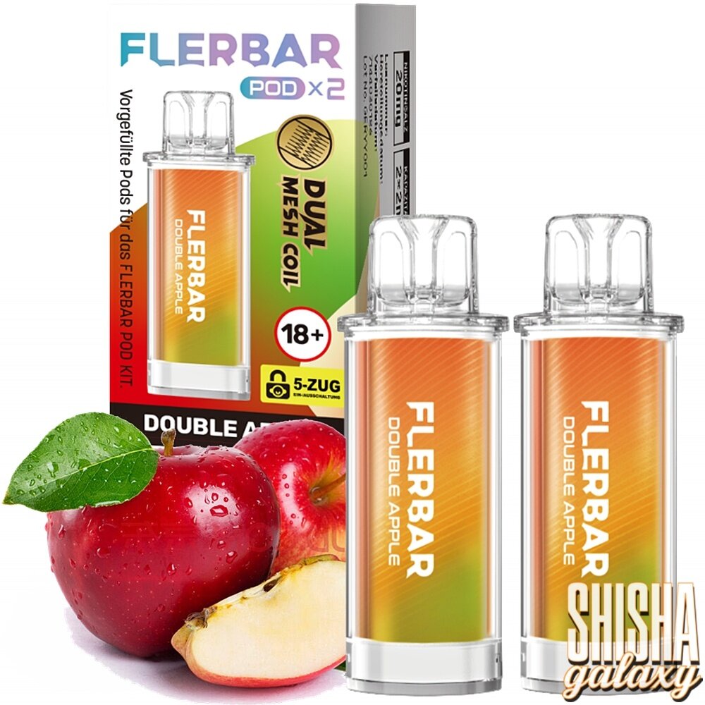 Flerbar Flerbar Pod - Double Apple - Liquid Pod - 2 ml - Nikotin 20 mg - 2er Pack (4ml) Flerbar Flerbar Pod - Double Apple - Liquid Pod - 2 ml - Nikotin 20 mg - 2er Pack (4ml)