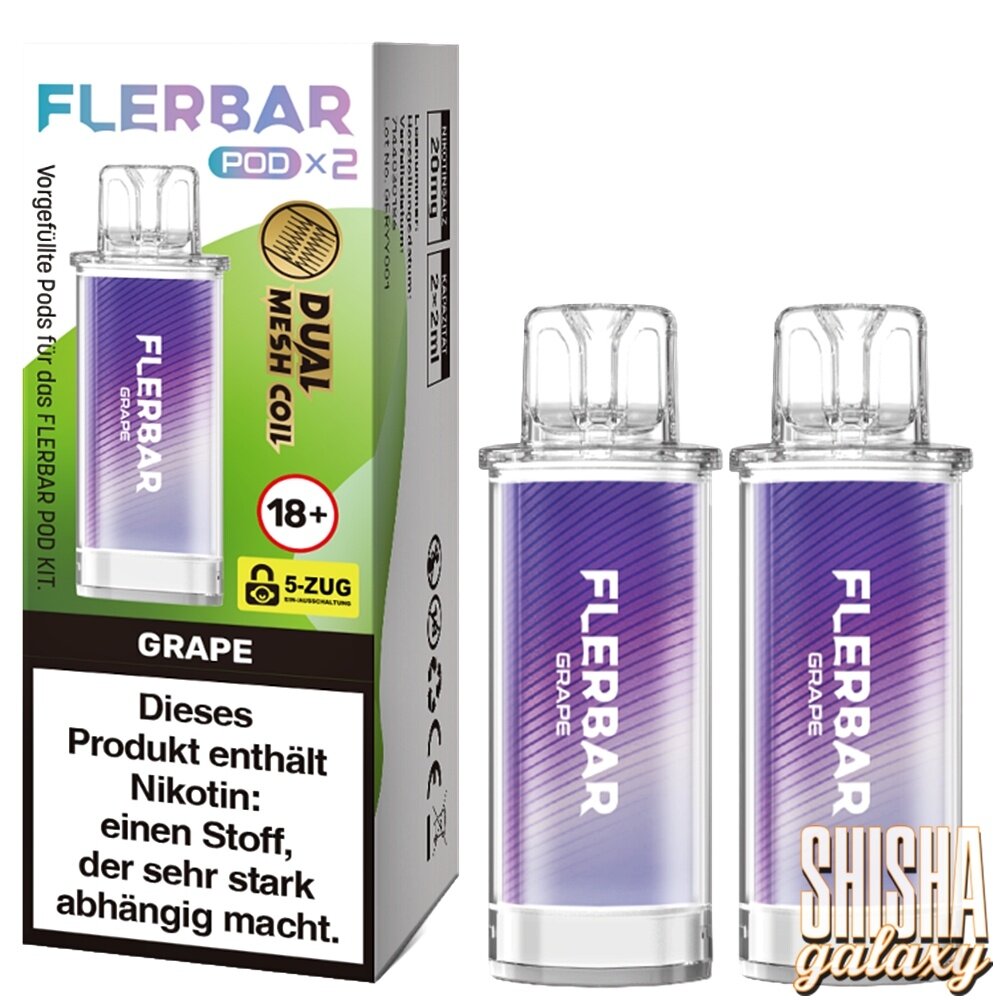 Flerbar Flerbar Pod - Grape - Liquid Pod - 2 ml - Nikotin 20 mg - 2er Pack (4ml) Flerbar Flerbar Pod - Grape - Liquid Pod - 2 ml - Nikotin 20 mg - 2er Pack (4ml)