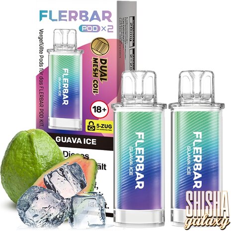 Flerbar Flerbar Pod - Guava Ice - Liquid Pod - 2 ml - Nikotin 20 mg - 2er Pack (4ml) Flerbar Flerbar Pod - Guava Ice - Liquid Pod - 2 ml - Nikotin 20 mg - 2er Pack (4ml)
