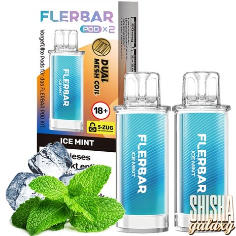 Flerbar Flerbar Pod - Ice Mint - Liquid Pod - 2 ml - Nikotin 20 mg - 2er Pack (4ml) Flerbar Flerbar Pod - Ice Mint - Liquid Pod - 2 ml - Nikotin 20 mg - 2er Pack (4ml)