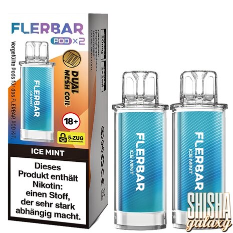 Flerbar Flerbar Pod - Ice Mint - Liquid Pod - 2 ml - Nikotin 20 mg - 2er Pack (4ml) Flerbar Flerbar Pod - Ice Mint - Liquid Pod - 2 ml - Nikotin 20 mg - 2er Pack (4ml)