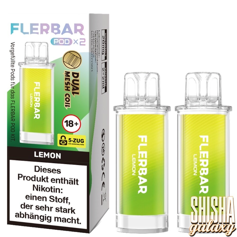 Flerbar Flerbar Pod - Lemon - Liquid Pod - 2 ml - Nikotin 20 mg - 2er Pack (4ml) Flerbar Flerbar Pod - Lemon - Liquid Pod - 2 ml - Nikotin 20 mg - 2er Pack (4ml)