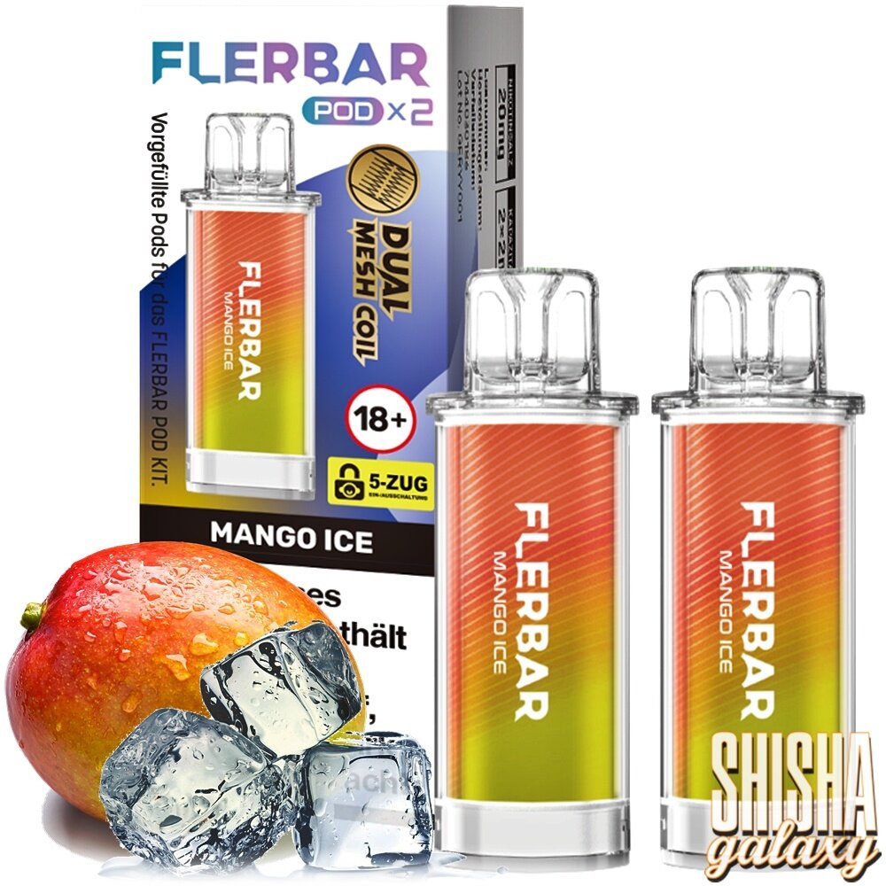 Flerbar Flerbar Pod - Mango Ice - Liquid Pod - 2 ml - Nikotin 20 mg - 2er Pack (4ml) Flerbar Flerbar Pod - Mango Ice - Liquid Pod - 2 ml - Nikotin 20 mg - 2er Pack (4ml)