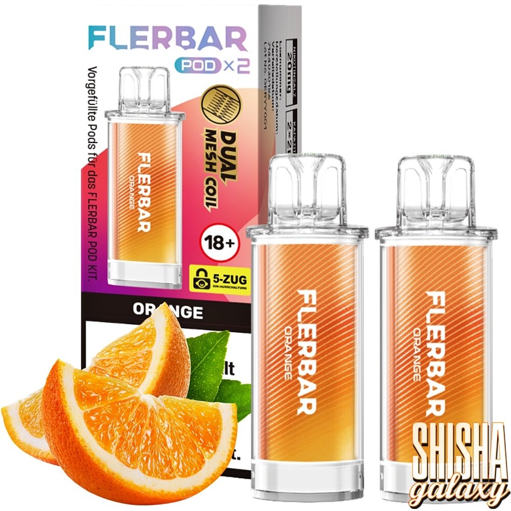 Flerbar Flerbar Pod - Orange - Liquid Pod - 2 ml - Nikotin 20 mg - 2er Pack (4ml) Flerbar Flerbar Pod - Orange - Liquid Pod - 2 ml - Nikotin 20 mg - 2er Pack (4ml)