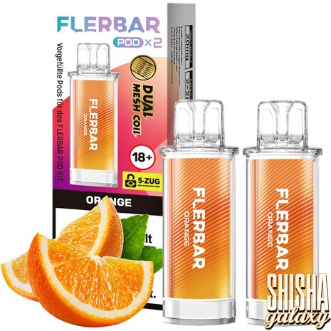 Flerbar Flerbar Pod - Orange - Liquid Pod - 2 ml - Nikotin 20 mg - 2er Pack (4ml) Flerbar Flerbar Pod - Orange - Liquid Pod - 2 ml - Nikotin 20 mg - 2er Pack (4ml)