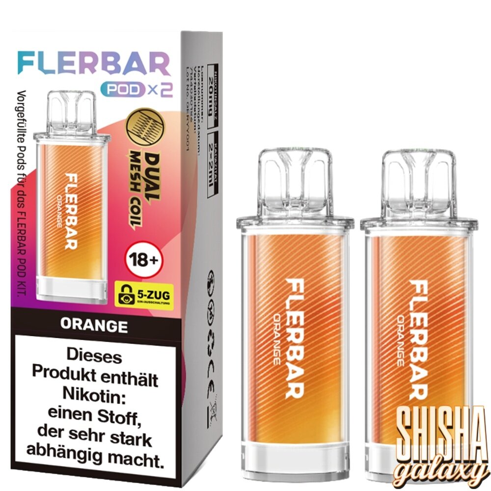 Flerbar Flerbar Pod - Orange - Liquid Pod - 2 ml - Nikotin 20 mg - 2er Pack (4ml) Flerbar Flerbar Pod - Orange - Liquid Pod - 2 ml - Nikotin 20 mg - 2er Pack (4ml)