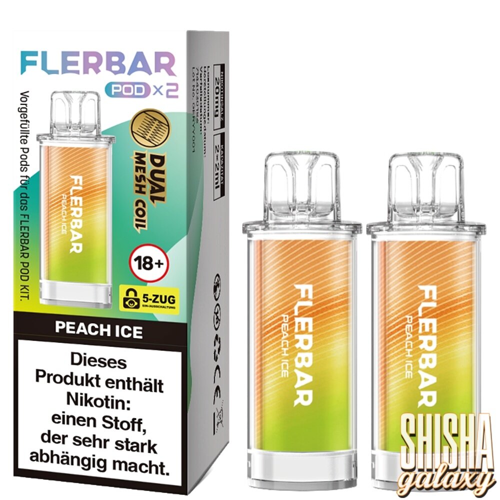 Flerbar Flerbar Pod - Peach Ice - Liquid Pod - 2 ml - Nikotin 20 mg - 2er Pack (4ml) Flerbar Flerbar Pod - Peach Ice - Liquid Pod - 2 ml - Nikotin 20 mg - 2er Pack (4ml)