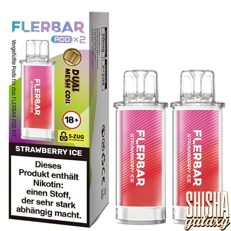 Flerbar Flerbar Pod - Strawberry Ice - Liquid Pod - 2 ml - Nikotin 20 mg - 2er Pack (4ml) Flerbar Flerbar Pod - Strawberry Ice - Liquid Pod - 2 ml - Nikotin 20 mg - 2er Pack (4ml)
