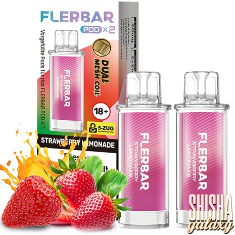 Flerbar Flerbar Pod - Strawberry Lemonade - Liquid Pod - 2 ml - Nikotin 20 mg - 2er Pack (4ml) Flerbar Flerbar Pod - Strawberry Lemonade - Liquid Pod - 2 ml - Nikotin 20 mg - 2er Pack (4ml)