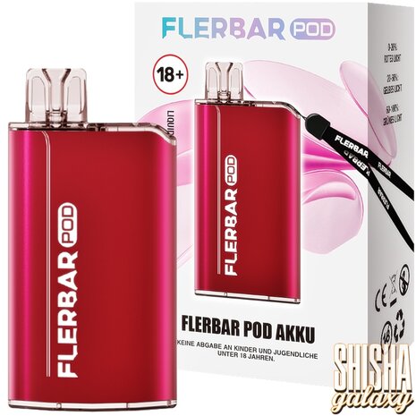 Flerbar Flerbar - Pod Kit - Akku 500 mAh - Red - E-Zigarette Flerbar Flerbar - Pod Kit - Akku 500 mAh - Red - E-Zigarette