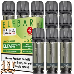 Elf Bar ELFA - Lemon Mint - Liquid Pod - Nikotin 20 mg - 10er Pack