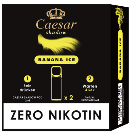 Caesar Caesar Shadow - Banana Ice - Liquid Pod - 2 ml - Nikotinfrei - 2er Pack (4ml) Caesar Caesar Shadow - Banana Ice - Liquid Pod - 2 ml - Nikotinfrei - 2er Pack (4ml)