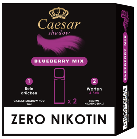 Caesar Caesar Shadow - Blueberry Mix - Liquid Pod - 2 ml - Nikotinfrei - 2er Pack (4ml) Caesar Caesar Shadow - Blueberry Mix - Liquid Pod - 2 ml - Nikotinfrei - 2er Pack (4ml)