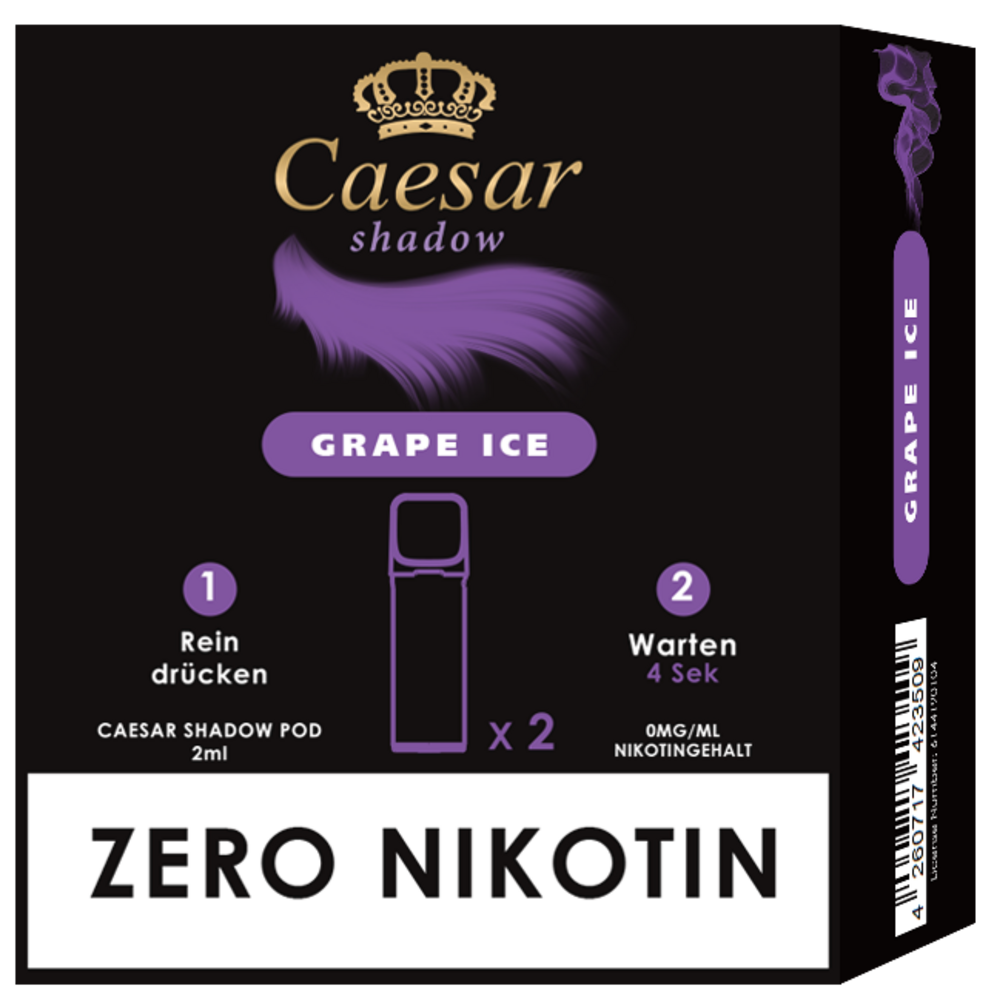 Caesar Caesar Shadow - Grape Ice - Liquid Pod - 2 ml - Nikotinfrei - 2er Pack (4ml) Caesar Caesar Shadow - Grape Ice - Liquid Pod - 2 ml - Nikotinfrei - 2er Pack (4ml)