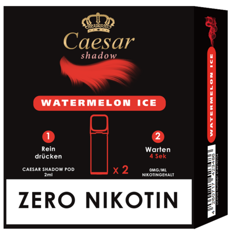 Caesar Caesar Shadow - Watermelon Ice - Liquid Pod - 2 ml - Nikotinfrei - 2er Pack (4ml) Caesar Caesar Shadow - Watermelon Ice - Liquid Pod - 2 ml - Nikotinfrei - 2er Pack (4ml)