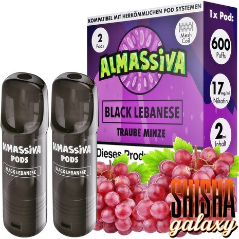 Al Massiva Al Massiva - Black Lebanese - Liquid Pod - 2 ml - Nikotin 17 mg - 2er Pack (4ml) Al Massiva Al Massiva - Black Lebanese - Liquid Pod - 2 ml - Nikotin 17 mg - 2er Pack (4ml)