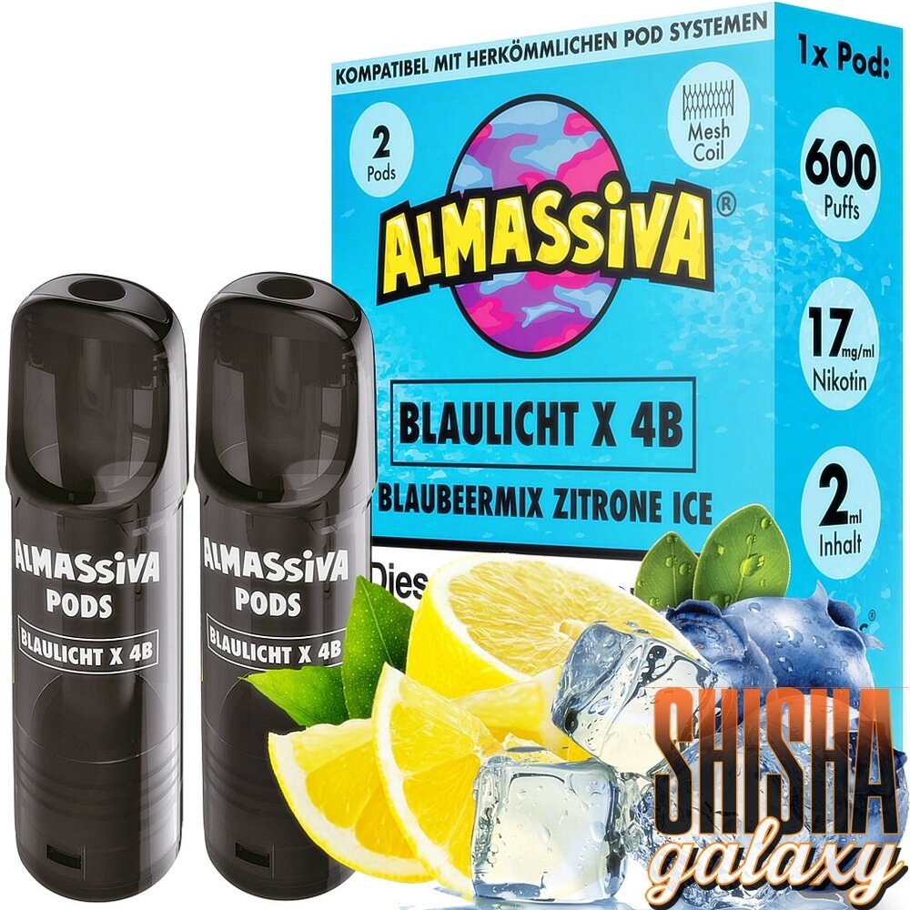 Al Massiva Al Massiva - Blaulicht X 4B - Liquid Pod - 2 ml - Nikotin 17 mg - 2er Pack (4ml) Al Massiva Al Massiva - Blaulicht X 4B - Liquid Pod - 2 ml - Nikotin 17 mg - 2er Pack (4ml)
