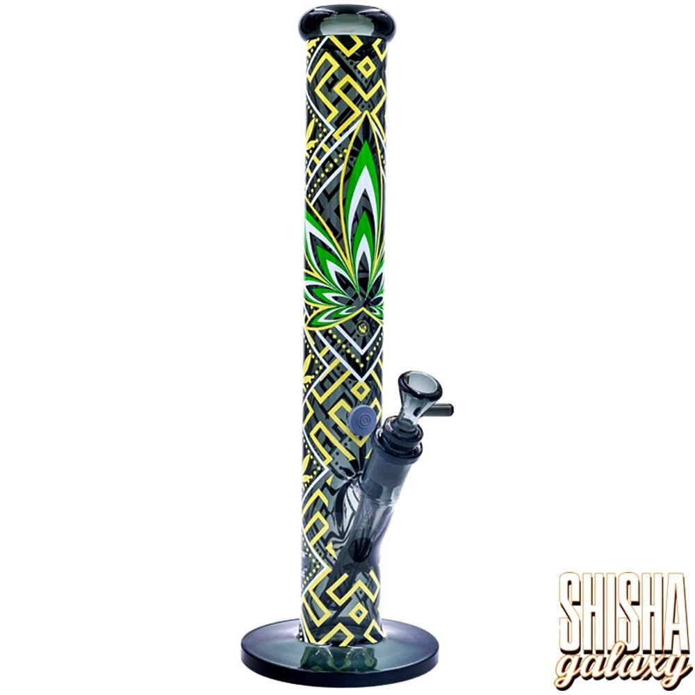 Fire Flow B1 Fire Flow™ x Black Leaf® - Cylinder Bong - Leaves 34 - (No.2) - 400 mm x 51 mm - NS 14/19 - Glasbong Fire Flow B1 Fire Flow™ x Black Leaf® - Cylinder Bong - Leaves 34 - (No.2) - 400 mm x 51 mm - NS 14/19 - Glasbong