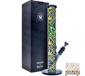 Fire Flow Cylinder Bong - Leaves 34 (No. 2) - 400 mm x 51 mm - NS 14/19 - Glasbong Fire Flow Cylinder Bong - Leaves 34 (No. 2) - 400 mm x 51 mm - NS 14/19 - Glasbong