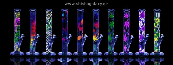 Fire Flow B1 Fire Flow™ x Black Leaf® - Cylinder Bong - Leaves 37/2 - (No. 3) - 400 mm x 51 mm - NS 14/19 - Glasbong Fire Flow B1 Fire Flow™ x Black Leaf® - Cylinder Bong - Leaves 37/2 - (No. 3) - 400 mm x 51 mm - NS 14/19 - Glasbong