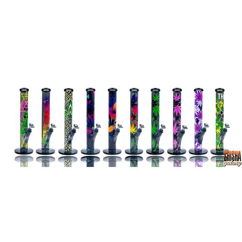 Fire Flow B1 Fire Flow™ x Black Leaf® - Cylinder Bong - Leaves 37/2 - 400 mm x 51 mm - NS 14/19 - Glasbong