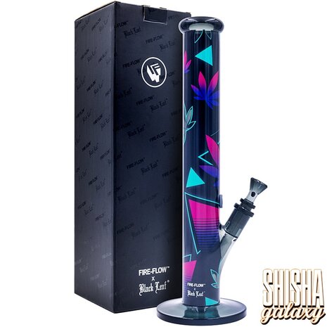 Fire Flow B1 Fire Flow™ x Black Leaf® - Cylinder Bong - Leaves 37/2 - (No. 3) - 400 mm x 51 mm - NS 14/19 - Glasbong Fire Flow B1 Fire Flow™ x Black Leaf® - Cylinder Bong - Leaves 37/2 - (No. 3) - 400 mm x 51 mm - NS 14/19 - Glasbong