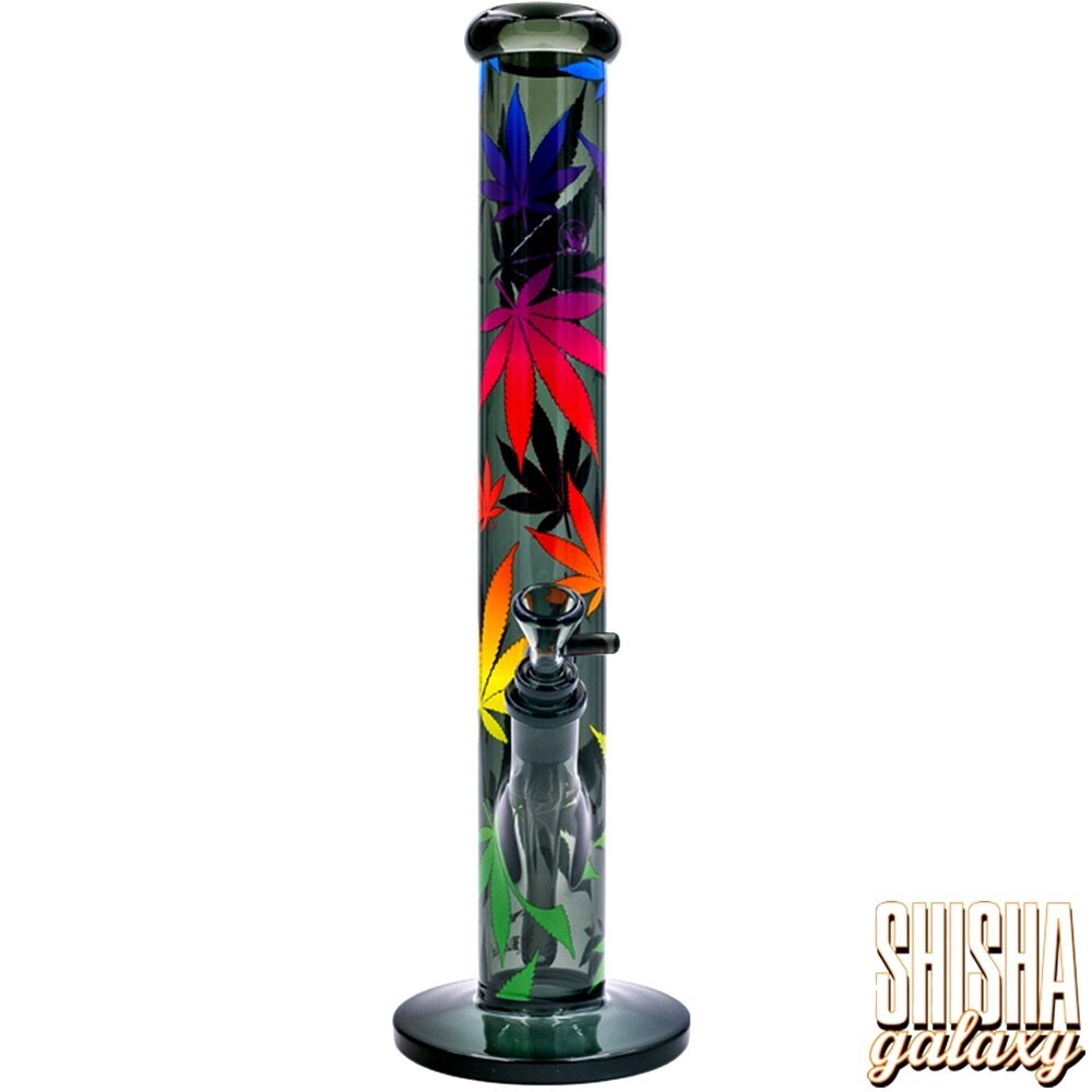 Fire Flow B1 Fire Flow™ x Black Leaf® - Cylinder Bong - Leaves Gardient - No. 5 - 400 mm x 51 mm - NS 14/19 - Glasbong Fire Flow B1 Fire Flow™ x Black Leaf® - Cylinder Bong - Leaves Gardient - No. 5 - 400 mm x 51 mm - NS 14/19 - Glasbong
