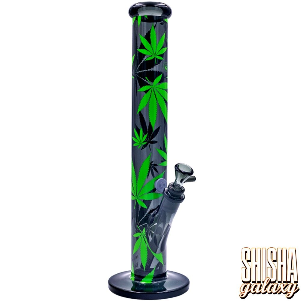 Fire Flow B1 Fire Flow™ x Black Leaf® - Cylinder Bong - Leaves Green - No. 6 - 400 mm x 51 mm - NS 14/19 - Glasbong Fire Flow B1 Fire Flow™ x Black Leaf® - Cylinder Bong - Leaves Green - No. 6 - 400 mm x 51 mm - NS 14/19 - Glasbong