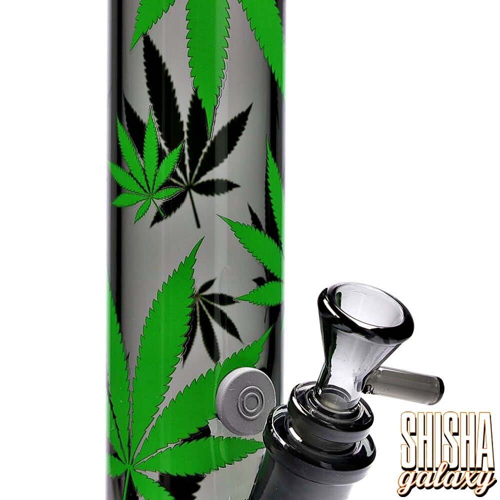 Fire Flow B1 Fire Flow™ x Black Leaf® - Cylinder Bong - Leaves Green - No. 6 - 400 mm x 51 mm - NS 14/19 - Glasbong Fire Flow B1 Fire Flow™ x Black Leaf® - Cylinder Bong - Leaves Green - No. 6 - 400 mm x 51 mm - NS 14/19 - Glasbong
