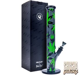 Fire Flow Cylinder Bong - Leaves Green - No. 6 - 400 mm x 51 mm - NS 14/19 - Glasbong Fire Flow Cylinder Bong - Leaves Green - No. 6 - 400 mm x 51 mm - NS 14/19 - Glasbong